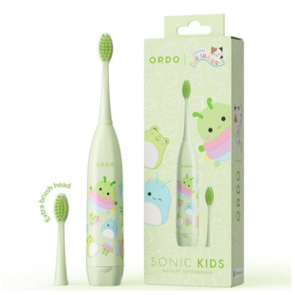 Ordo Sonic Kids Battery Toothbrush with Extra Brush Rutabaga Green NEW